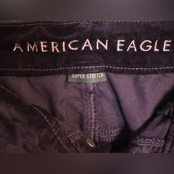 American Eagle High Waist Velvet Deep Purple Jegging Women’s Size 12 Short - Picture 5 of 7